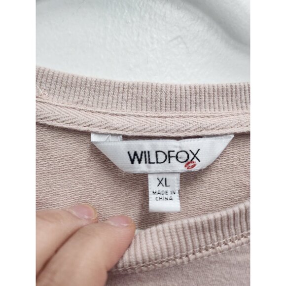 Wildfox Womens Sweatshirt XL Pink But First Cocktails Pullover Lounge Athleasure - Picture 4 of 9